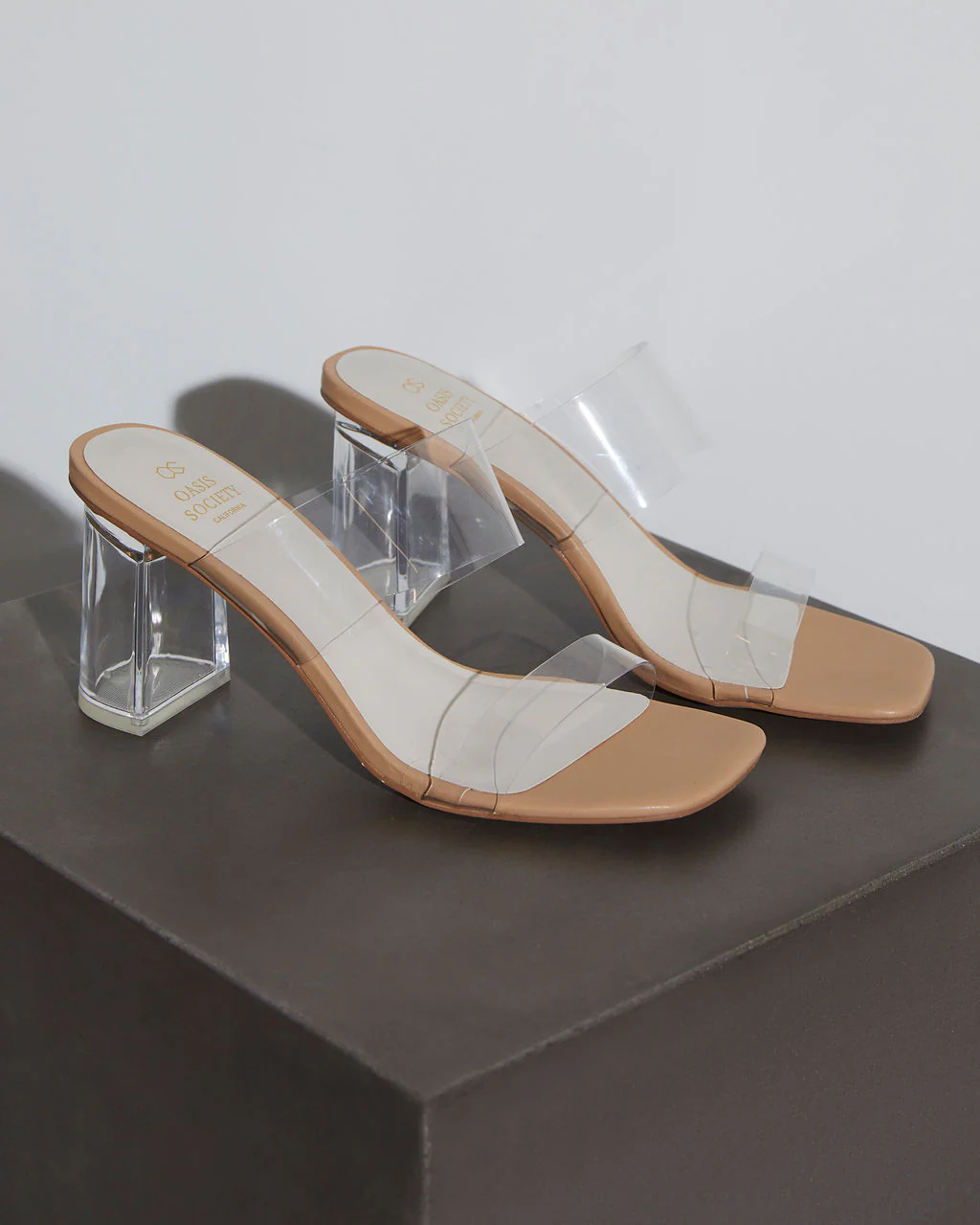 Jodi Clear Block Heel Mules - Image 3
