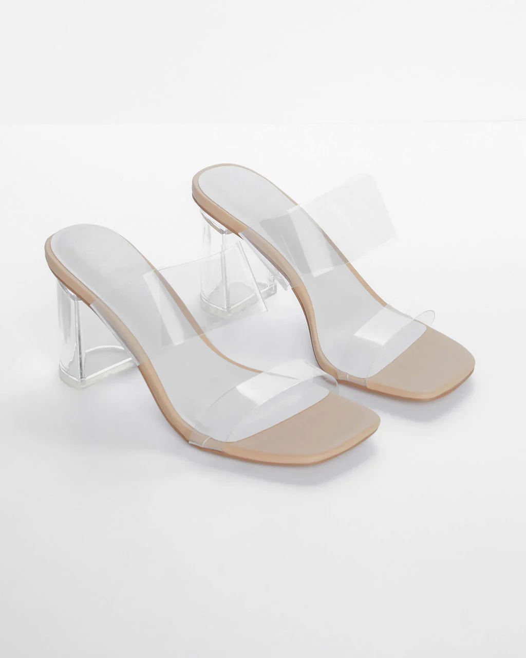 Jodi Clear Block Heel Mules - Image 6