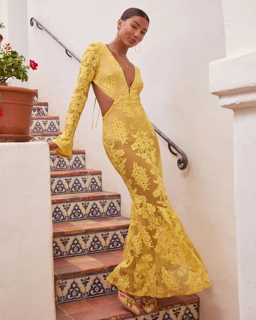 Jodie Cut Out Mesh Maxi Dress - Image 3