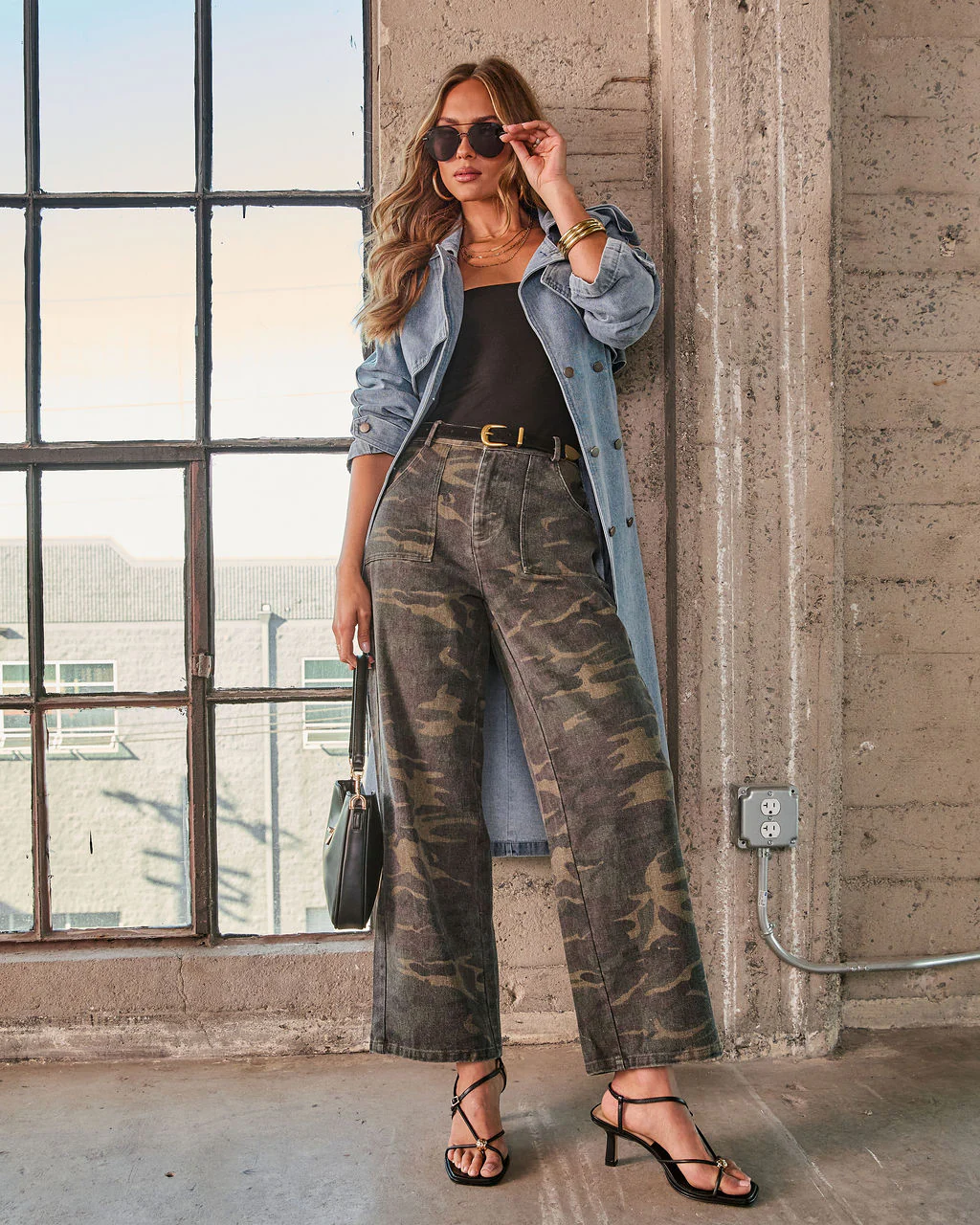 Johanne Denim Waist Tie Trench Coat - Image 5