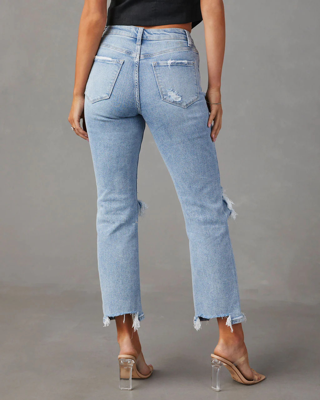 Jolee High Rise Distressed Cropped Jeans - Image 4