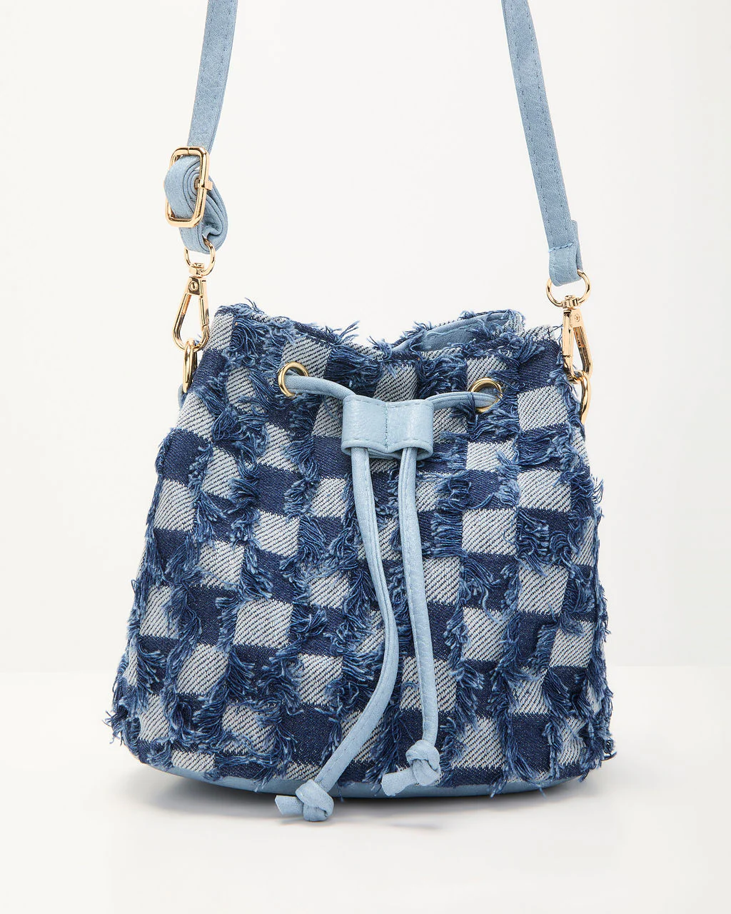Jolena Checkered Denim Crossbody Bag - Image 2