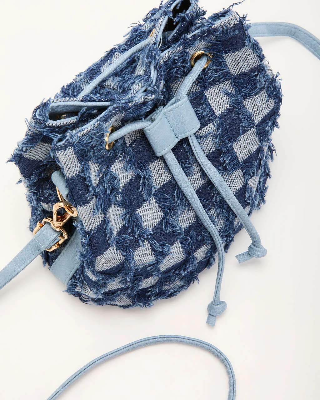 Jolena Checkered Denim Crossbody Bag - Image 4