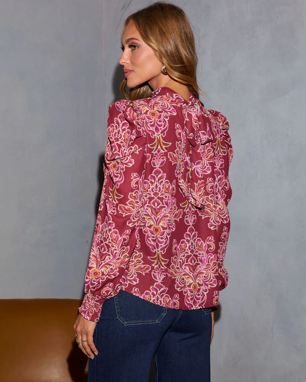 Jorgina Paisley Mock Neck Top - Image 4
