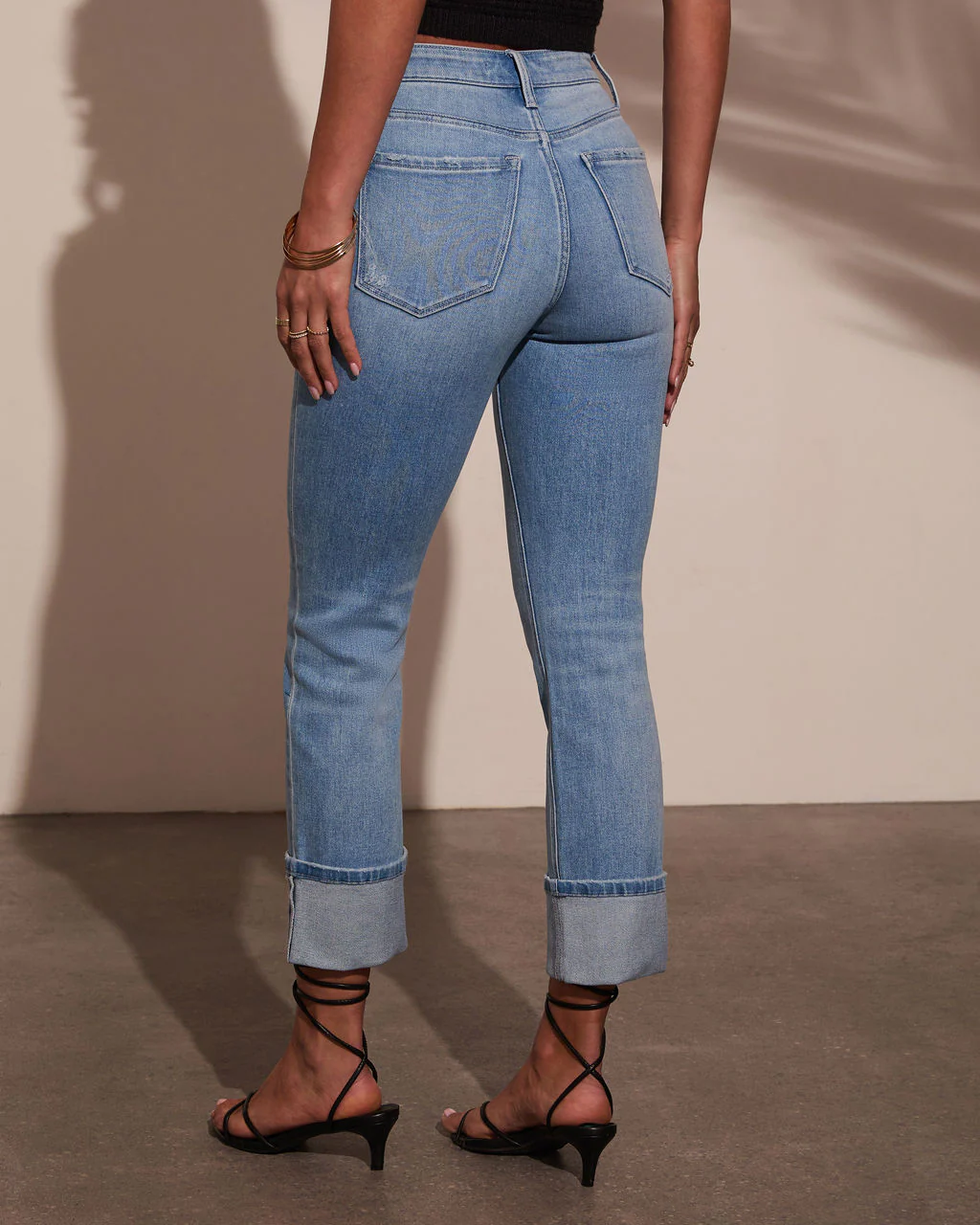 Julieanne Super Stretch Straight Leg Cuff Jeans - Image 4