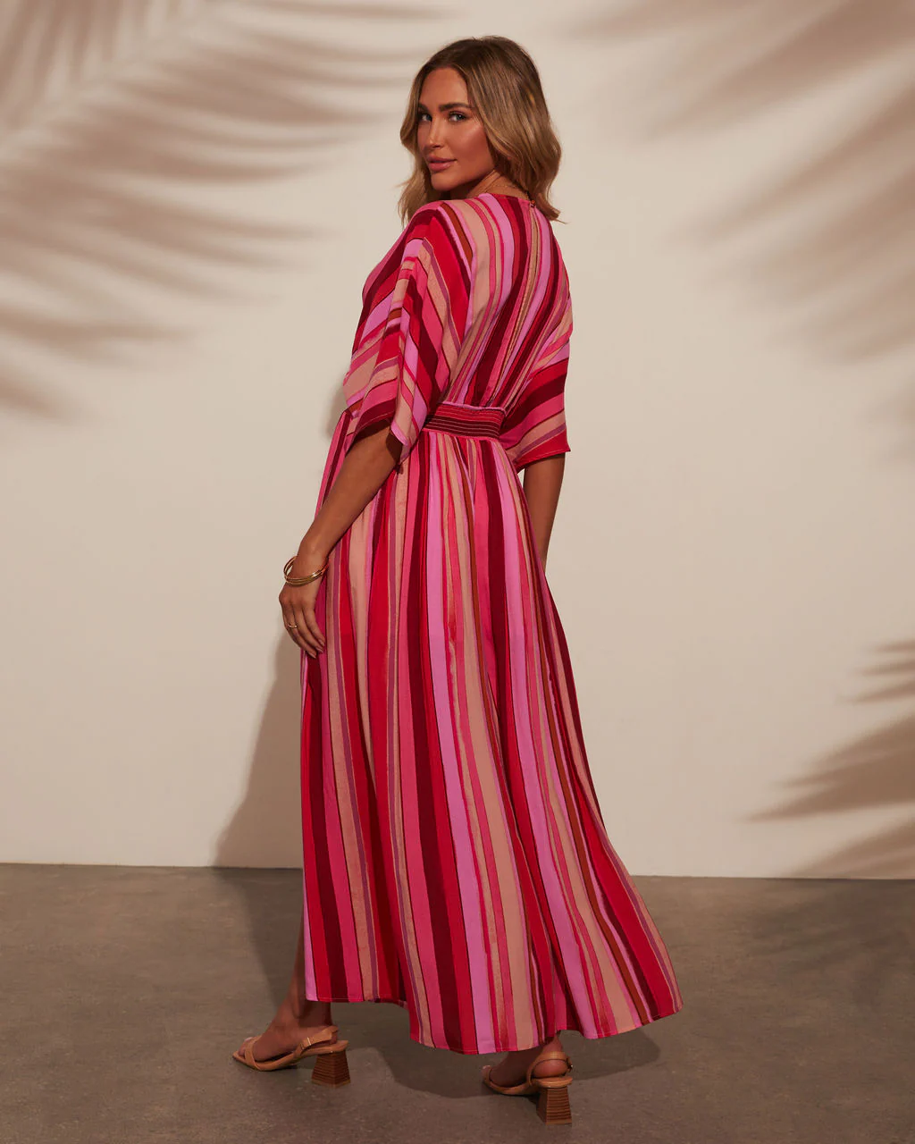 Kadie Striped Kimono Sleeve Maxi Dress - Image 4