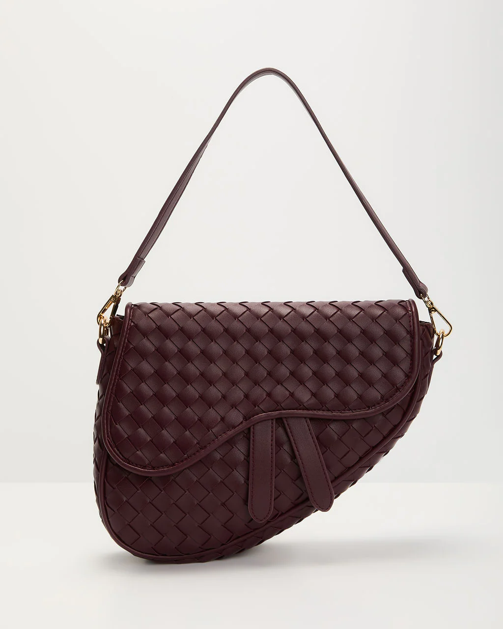 Kalila Faux Leather Woven Saddle Bag - Image 20