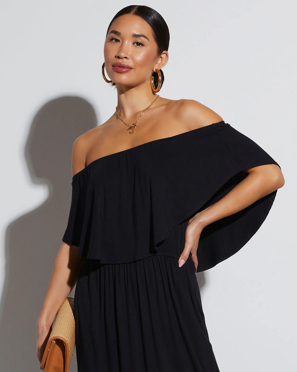 Kara Off The Shoulder Pocketed Maxi Dress - Image 2