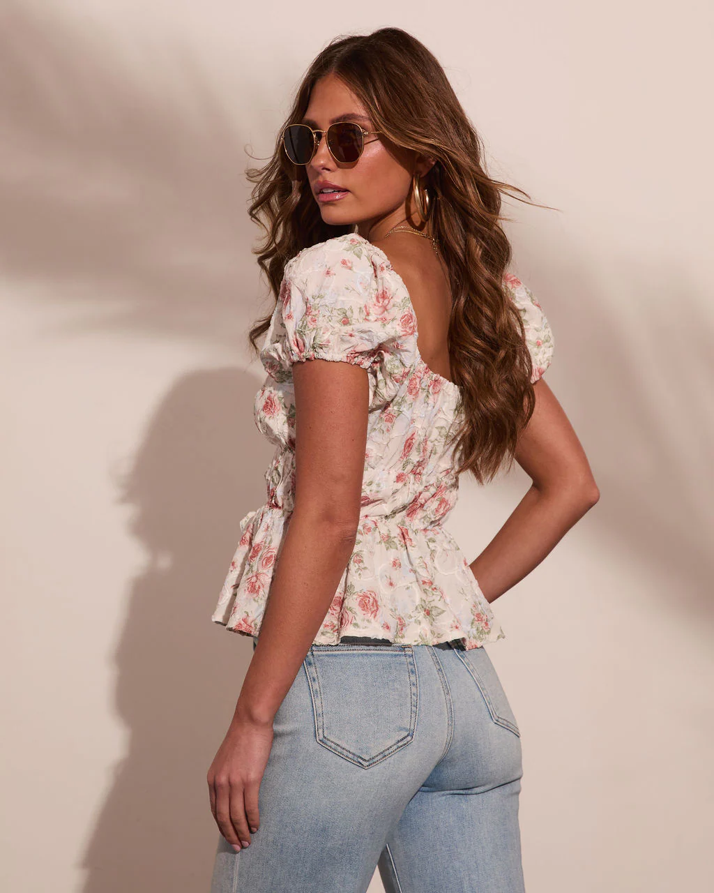 Kassia Floral Peplum Top - Image 4