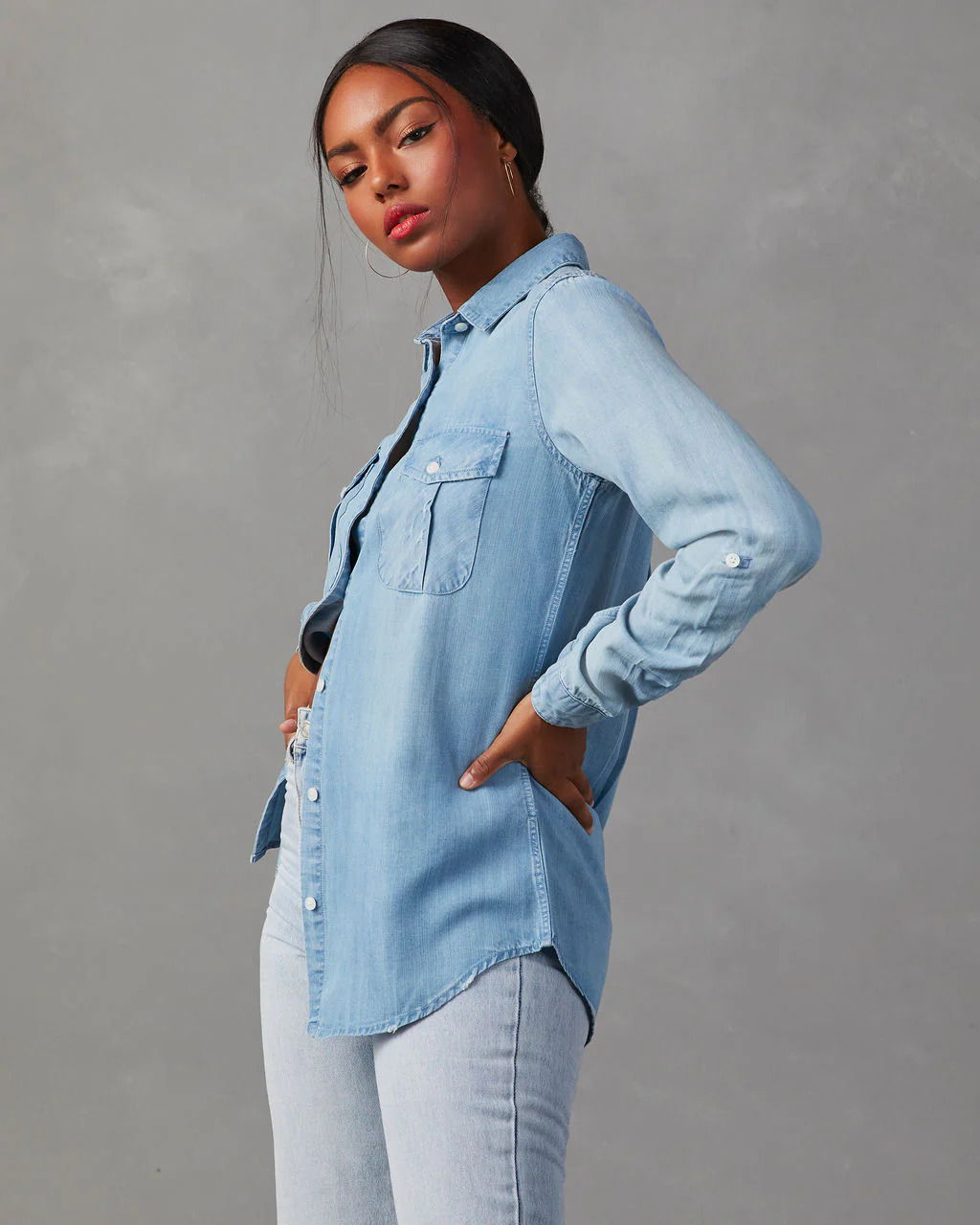 Katana Chambray Utility Top - Image 11