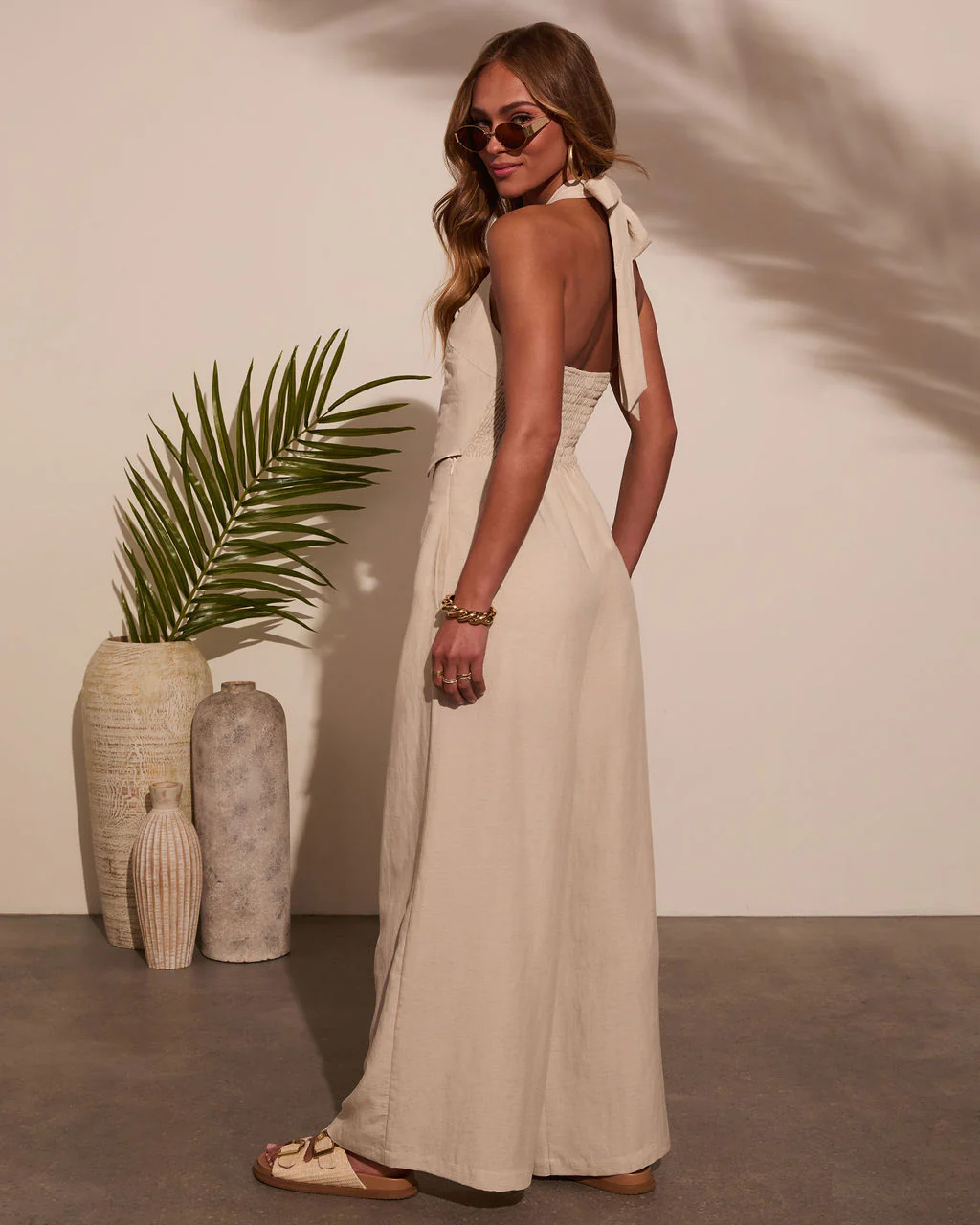 Katelyn Linen Vested Jumpsuit - Image 4
