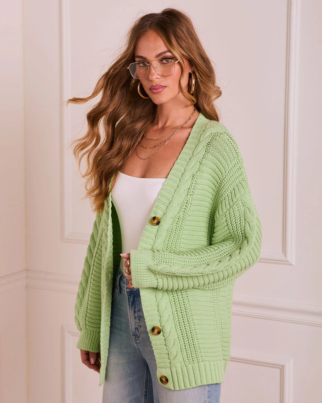 Katrine Cable Knit Cardigan - Image 3