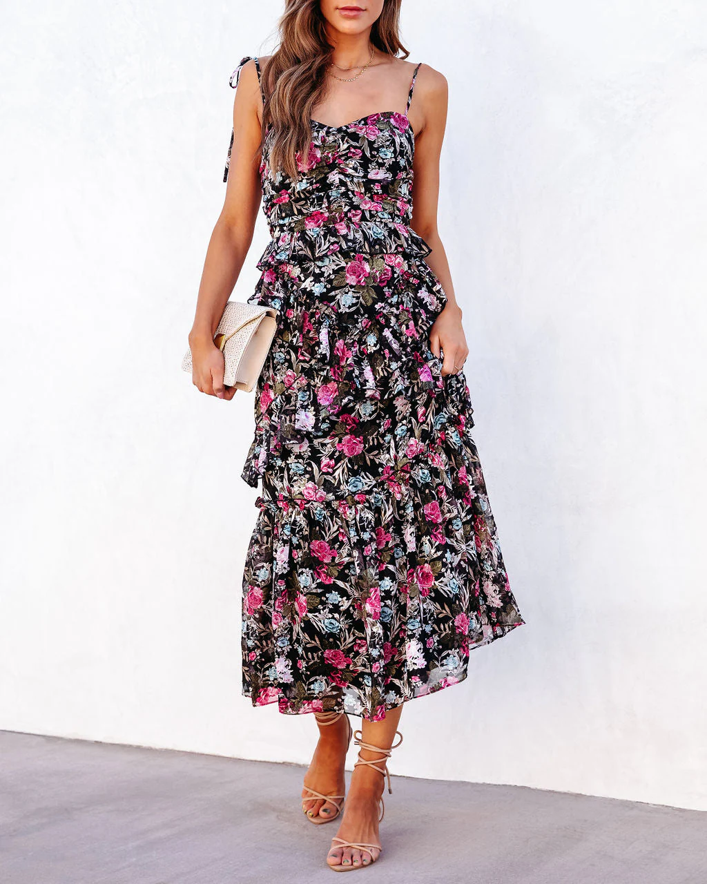 Kaycee Floral Tiered Midi Dress - Image 2