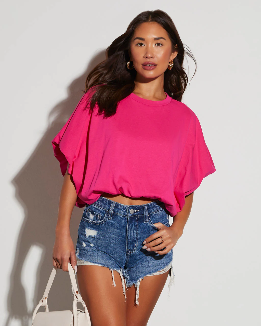 Kaylee Bubble Hem Cotton Crop Top - Image 13