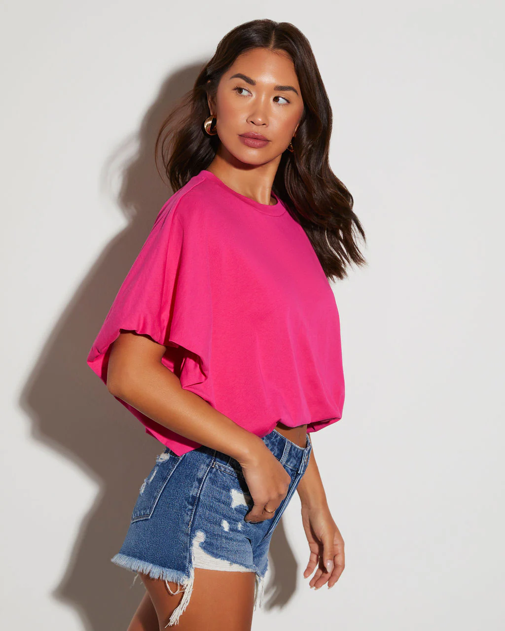 Kaylee Bubble Hem Cotton Crop Top - Image 15