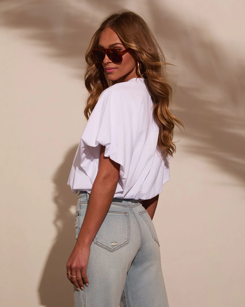 Kaylee Bubble Hem Cotton Crop Top - Image 4