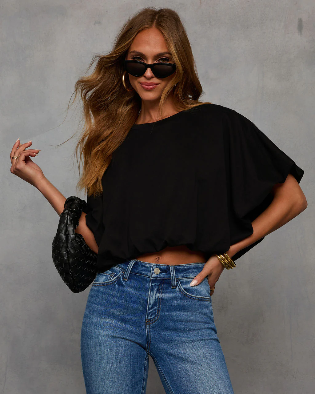 Kaylee Bubble Hem Cotton Crop Top - Image 8