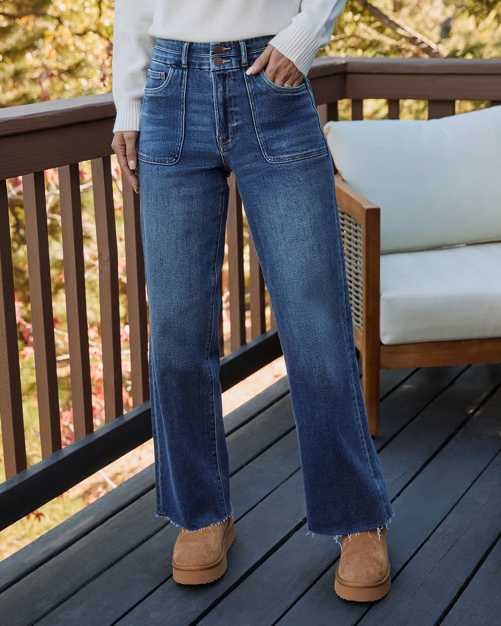 Keep By Me Raw Hem Dad Jeans - Image 2