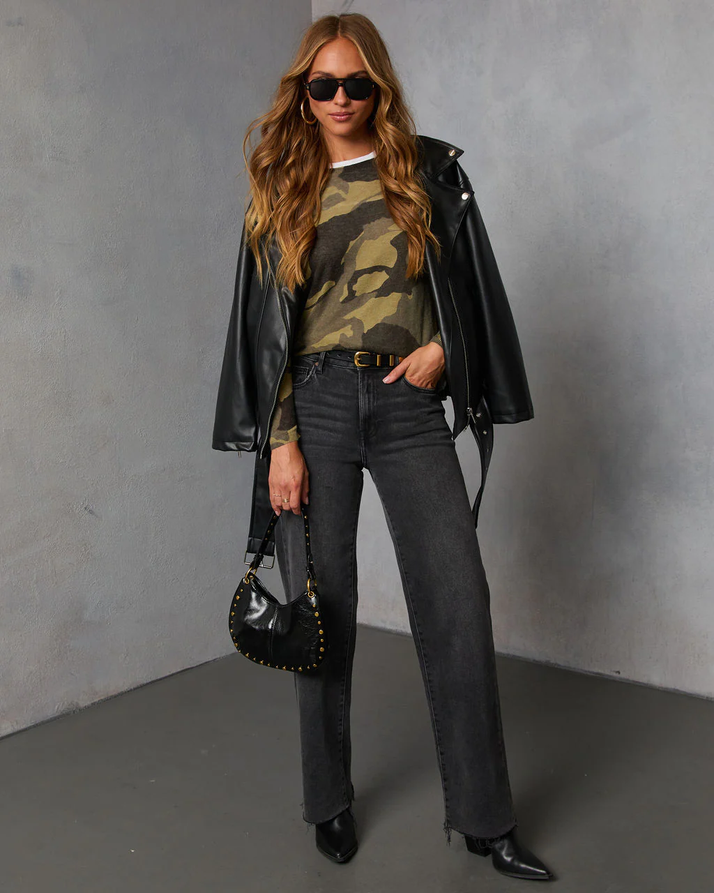 Keleena Camo Print Twofer Top - Image 2