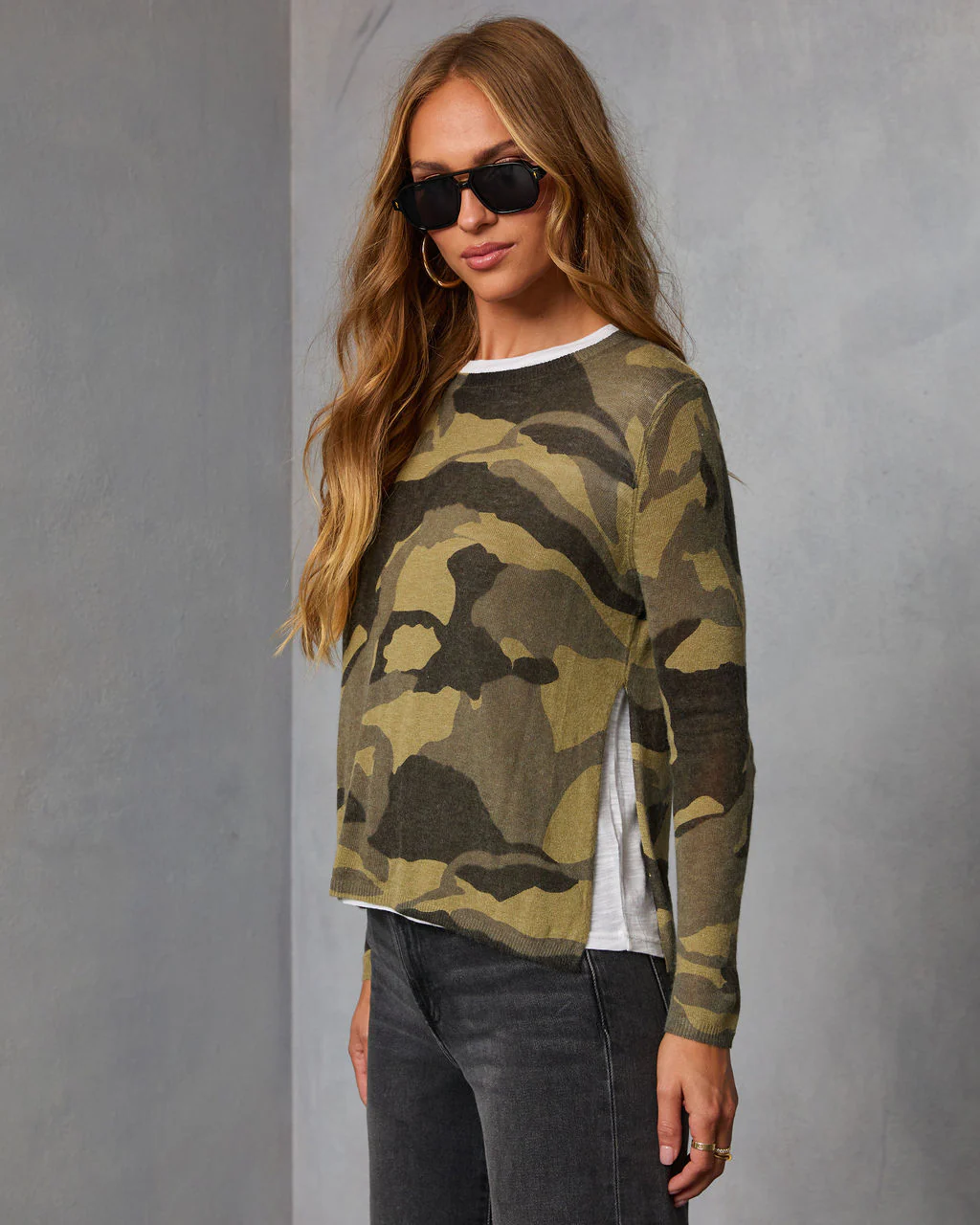 Keleena Camo Print Twofer Top - Image 3