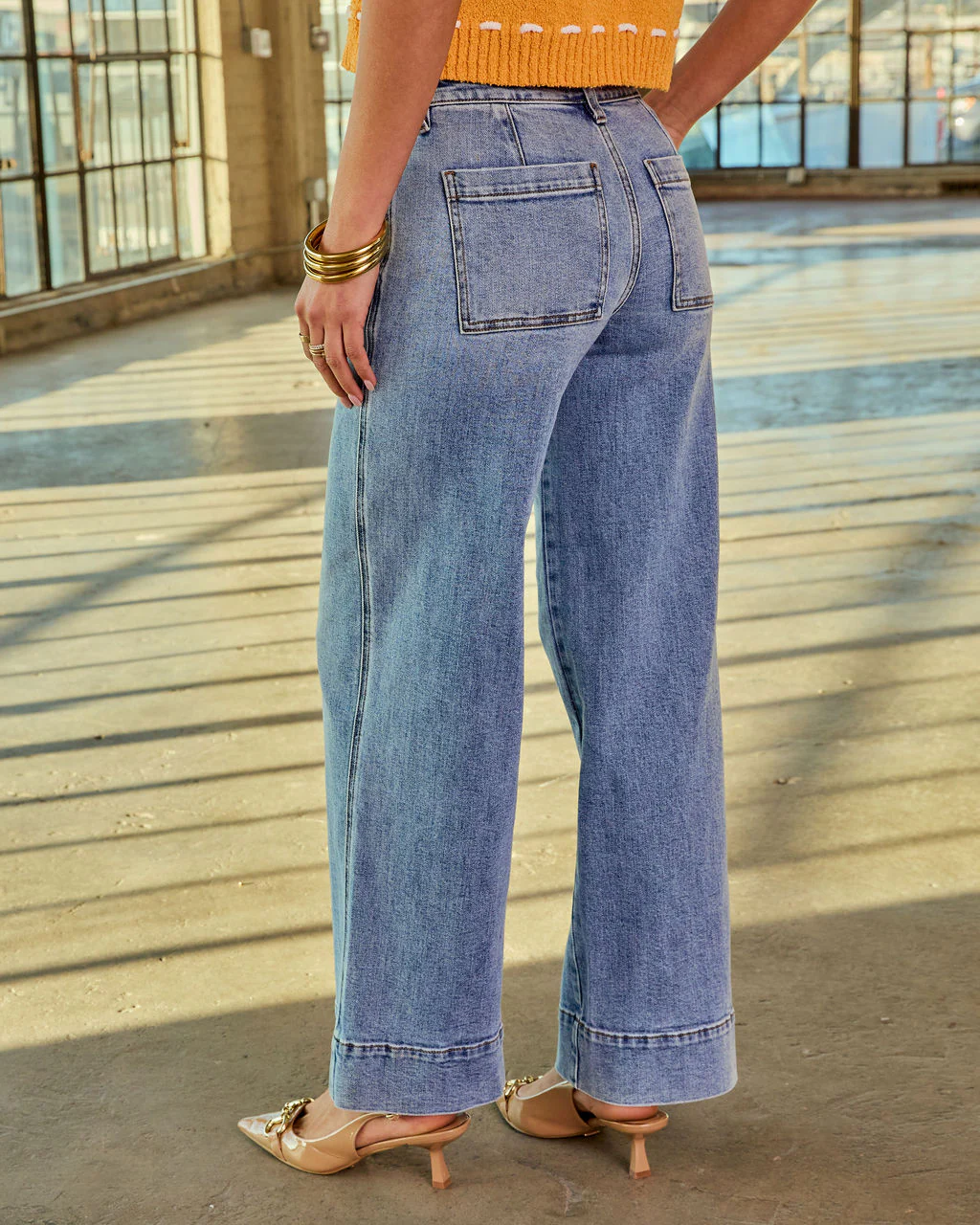 Kelton Stretch High Rise Wide Leg Jeans - Image 4