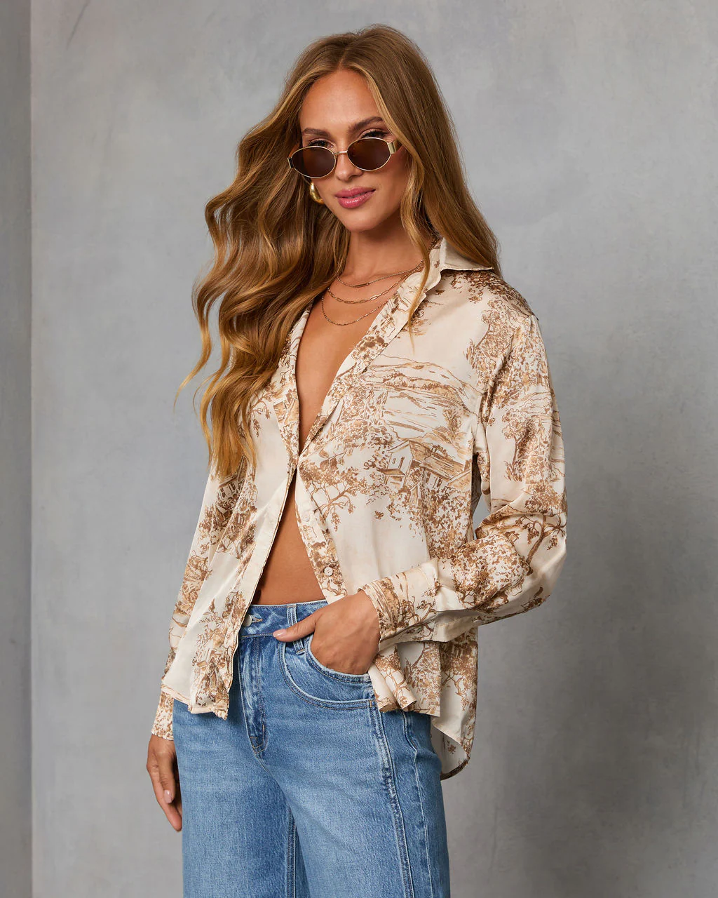 Kendie Satin Novelty Top - Image 3
