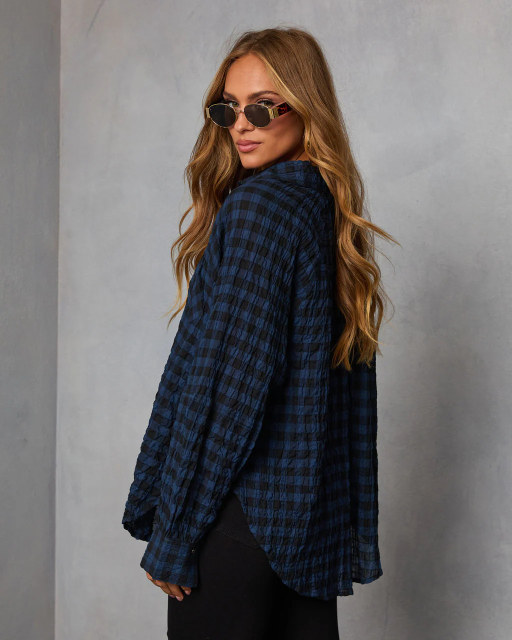 Keren Plaid Button Down Top - Image 4