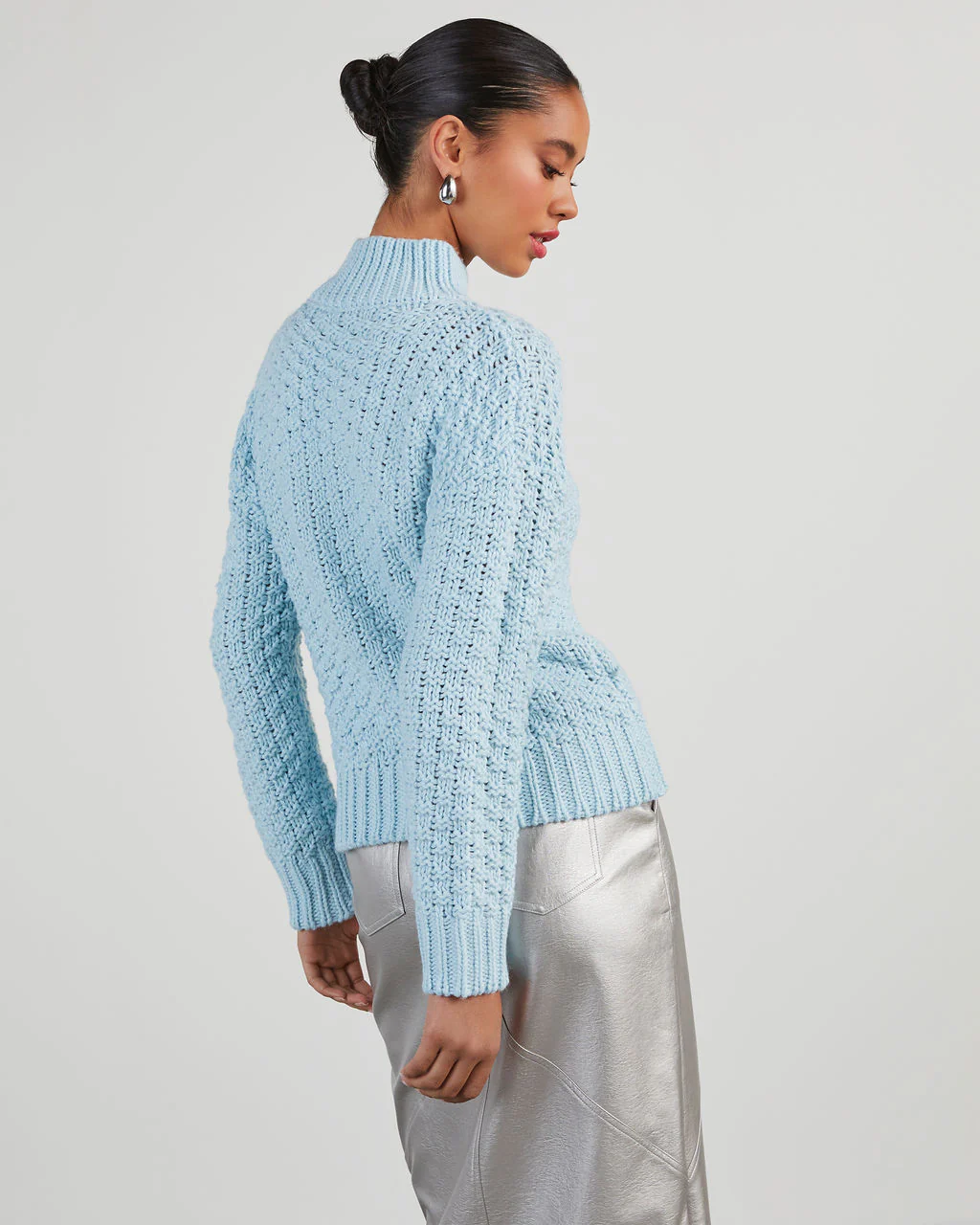 Kerri Textured Mock Neck Knit Sweater - Image 4