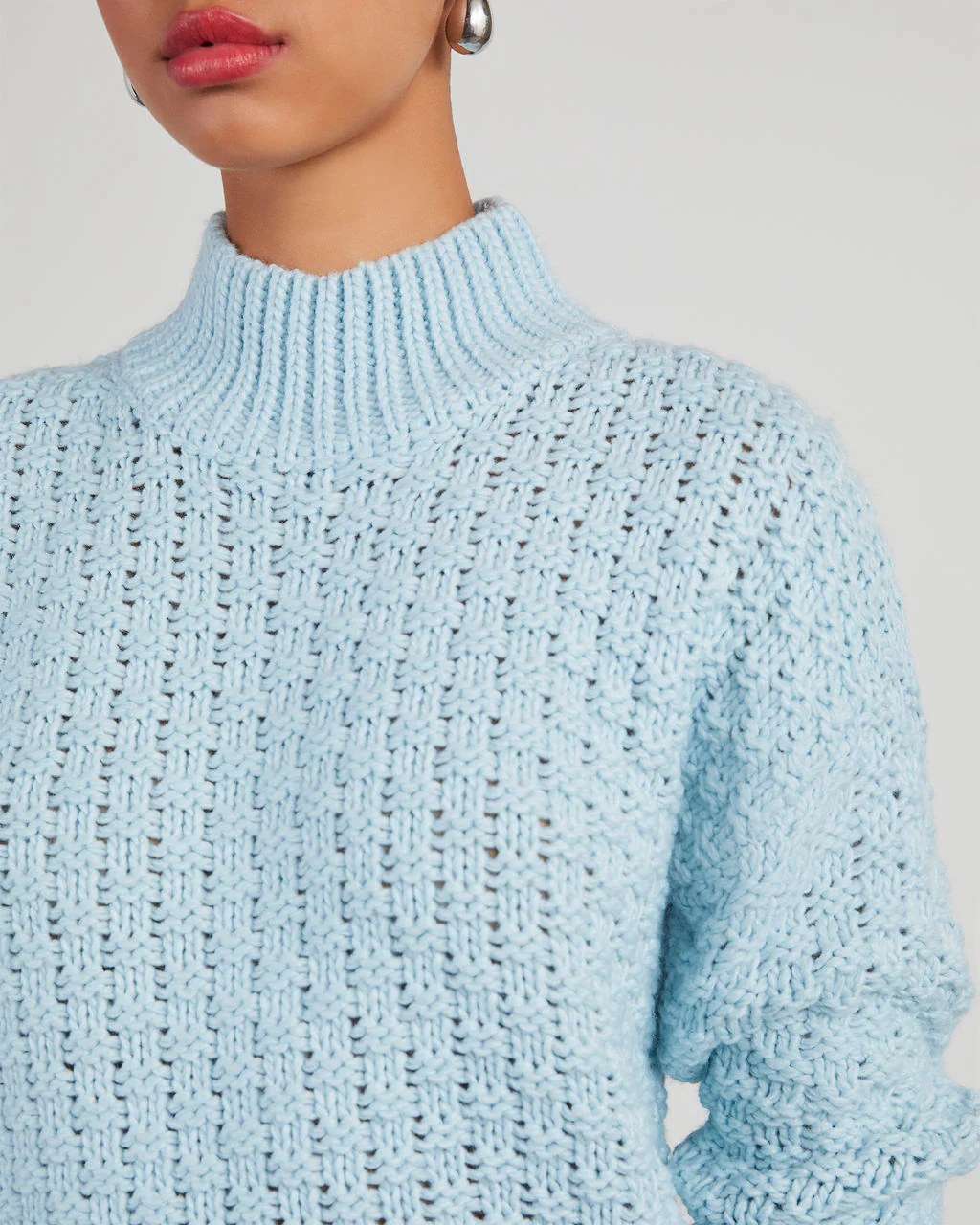 Kerri Textured Mock Neck Knit Sweater - Image 5