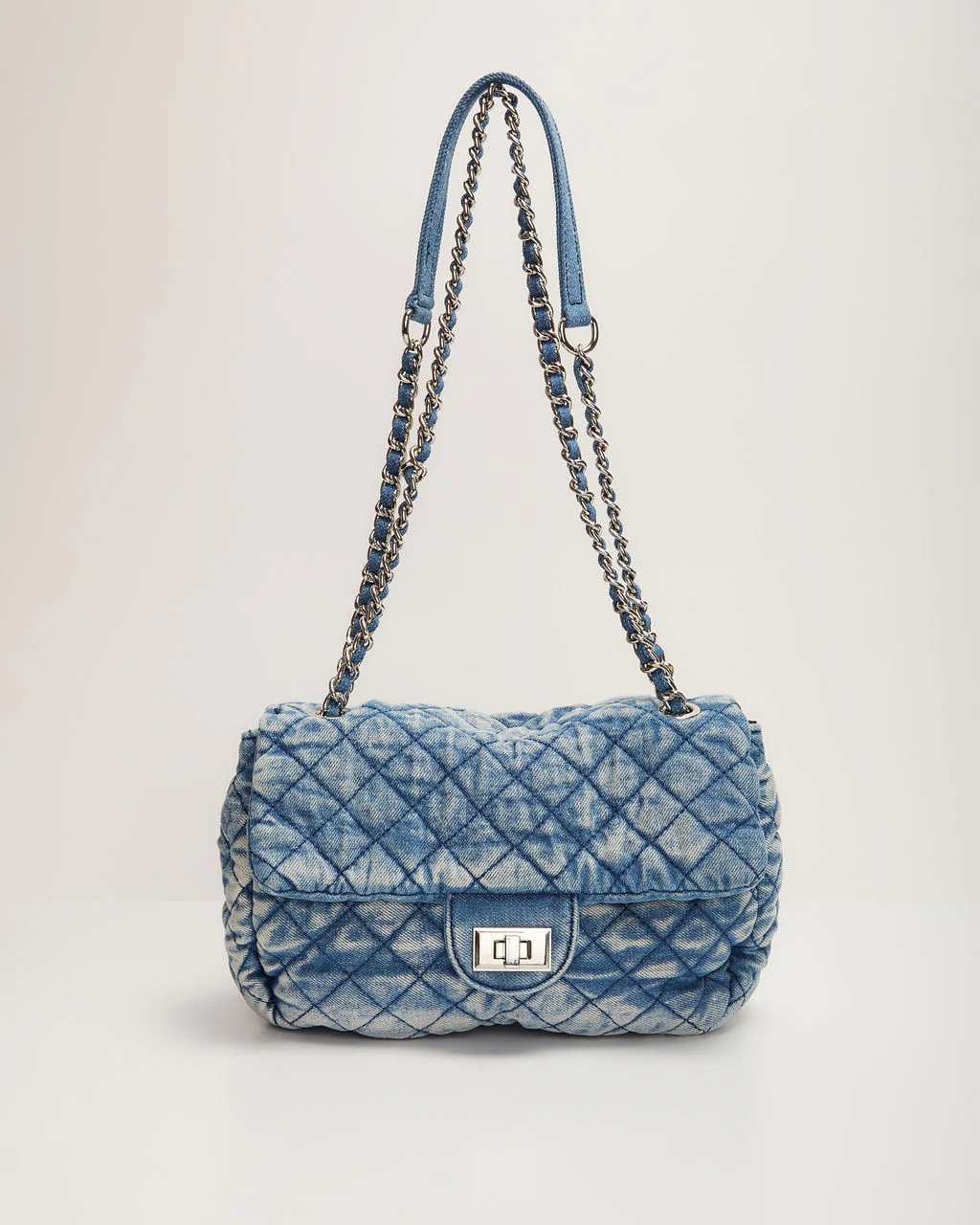 Keshia Denim Quilted Shoudler Bag - Image 2