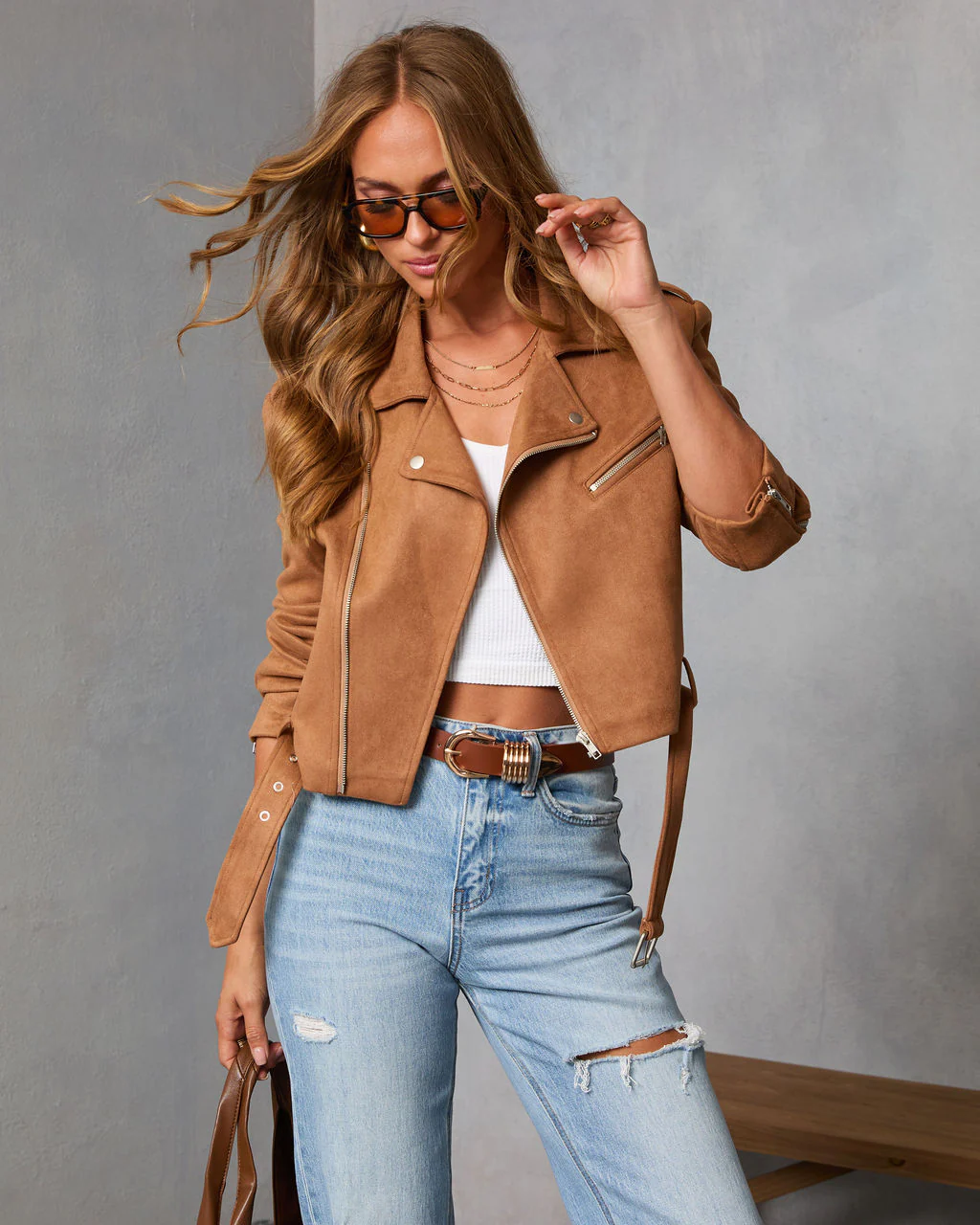 Kianna Suede Moto Jacket - Image 6