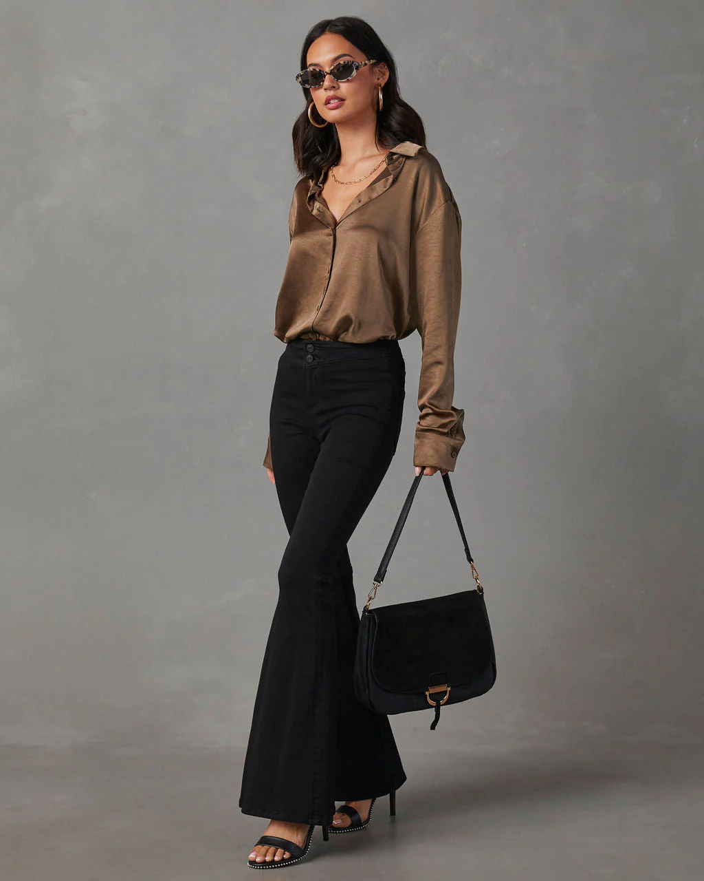 Kielan Satin Button Down Top - Image 9