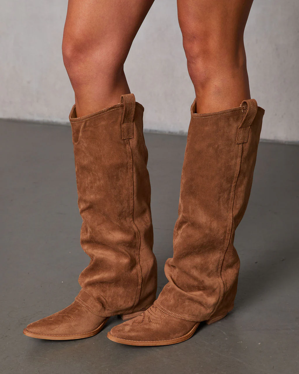 Kilee Western Suede Fold Over Boots - Image 5
