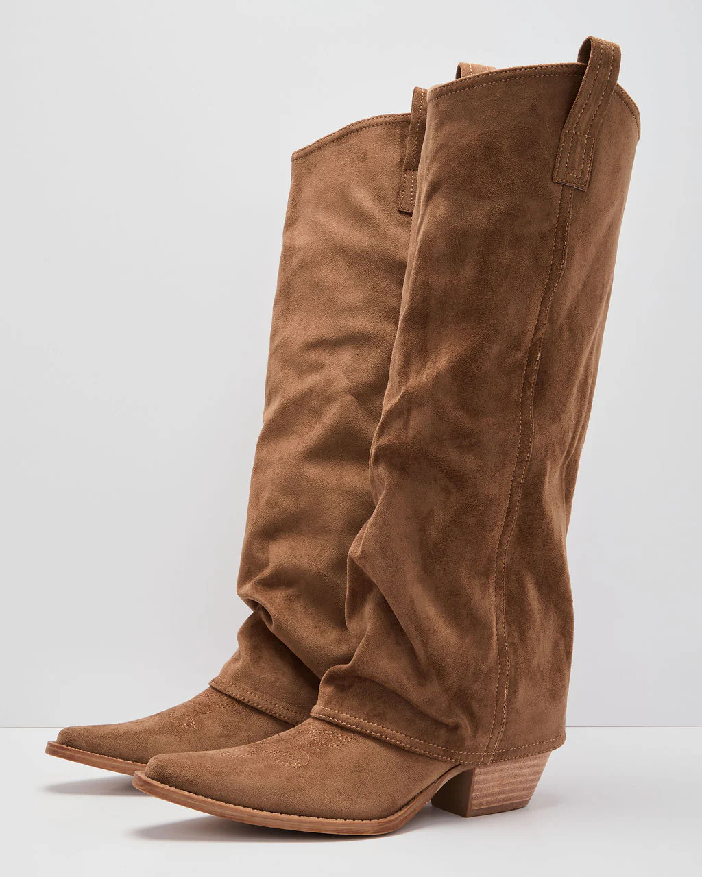 Kilee Western Suede Fold Over Boots - Image 6