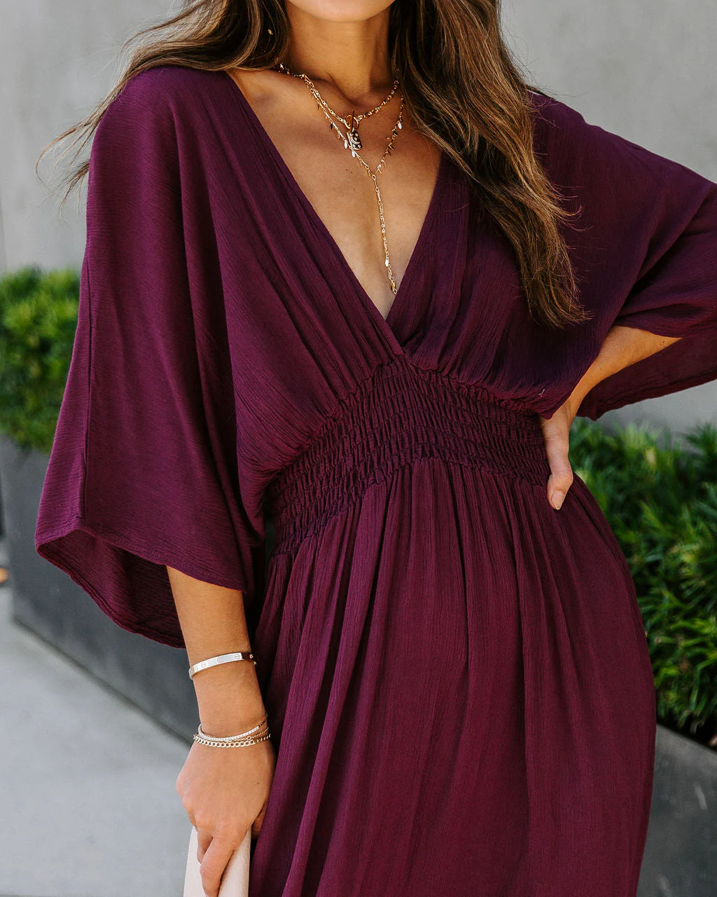Kimona Smocked Kimono Maxi Dress - Image 10