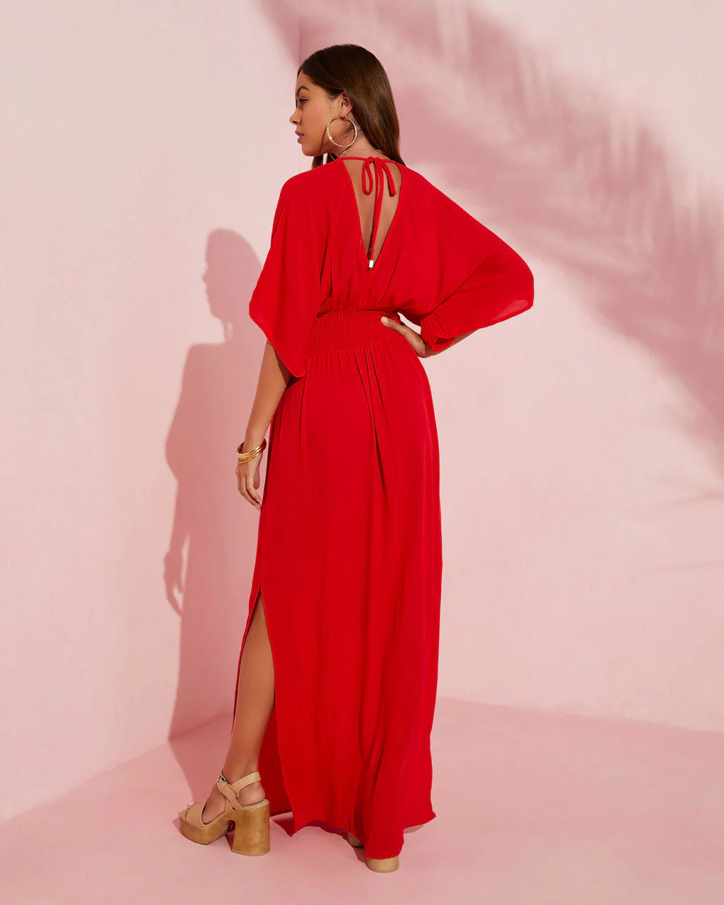 Kimona Smocked Kimono Maxi Dress - Image 2