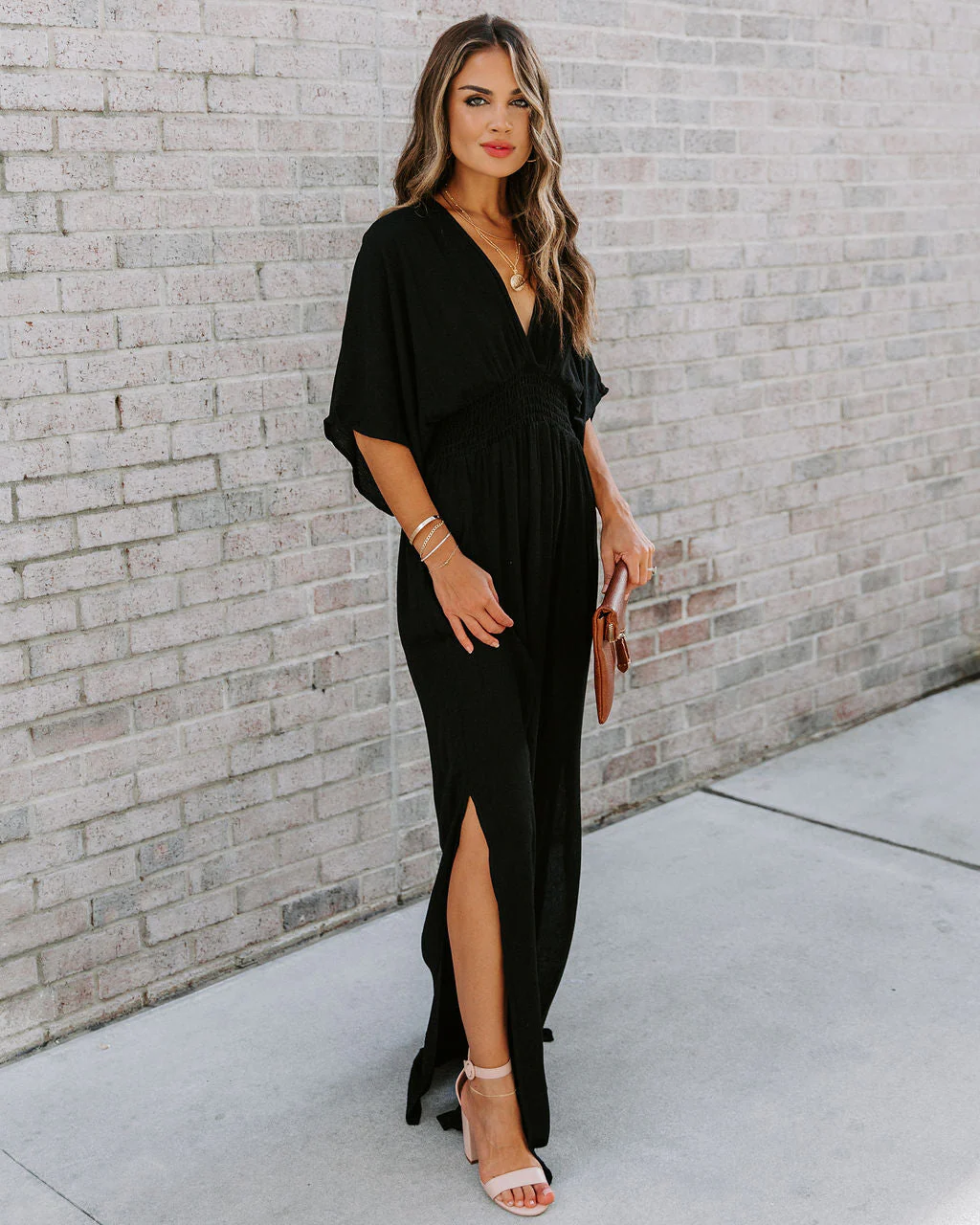 Kimona Smocked Kimono Maxi Dress - Image 3