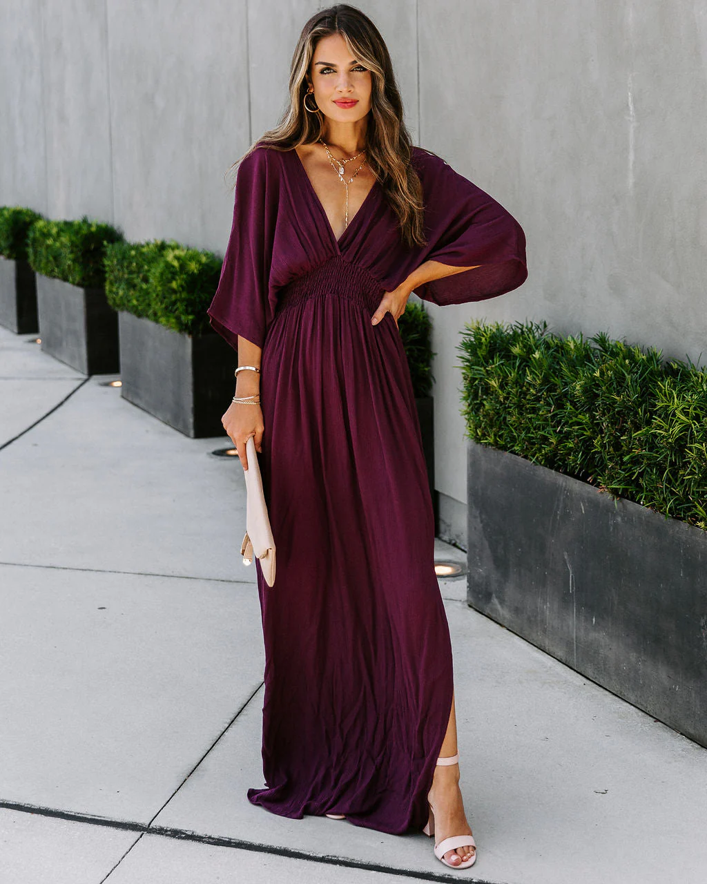 Kimona Smocked Kimono Maxi Dress - Image 8
