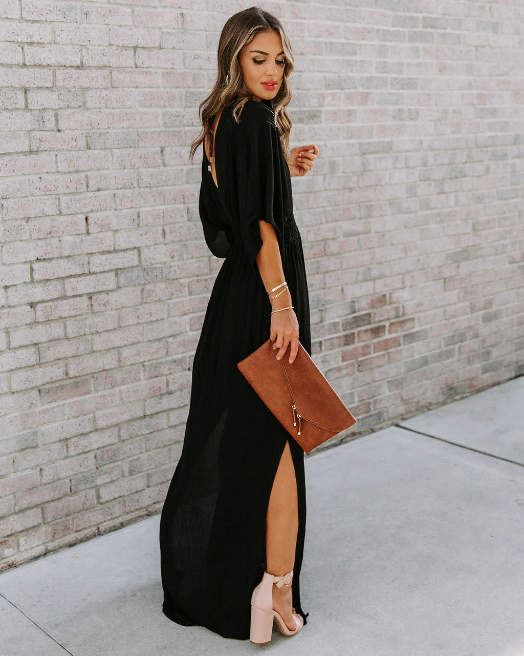 Kimona Smocked Kimono Maxi Dress - Image 9