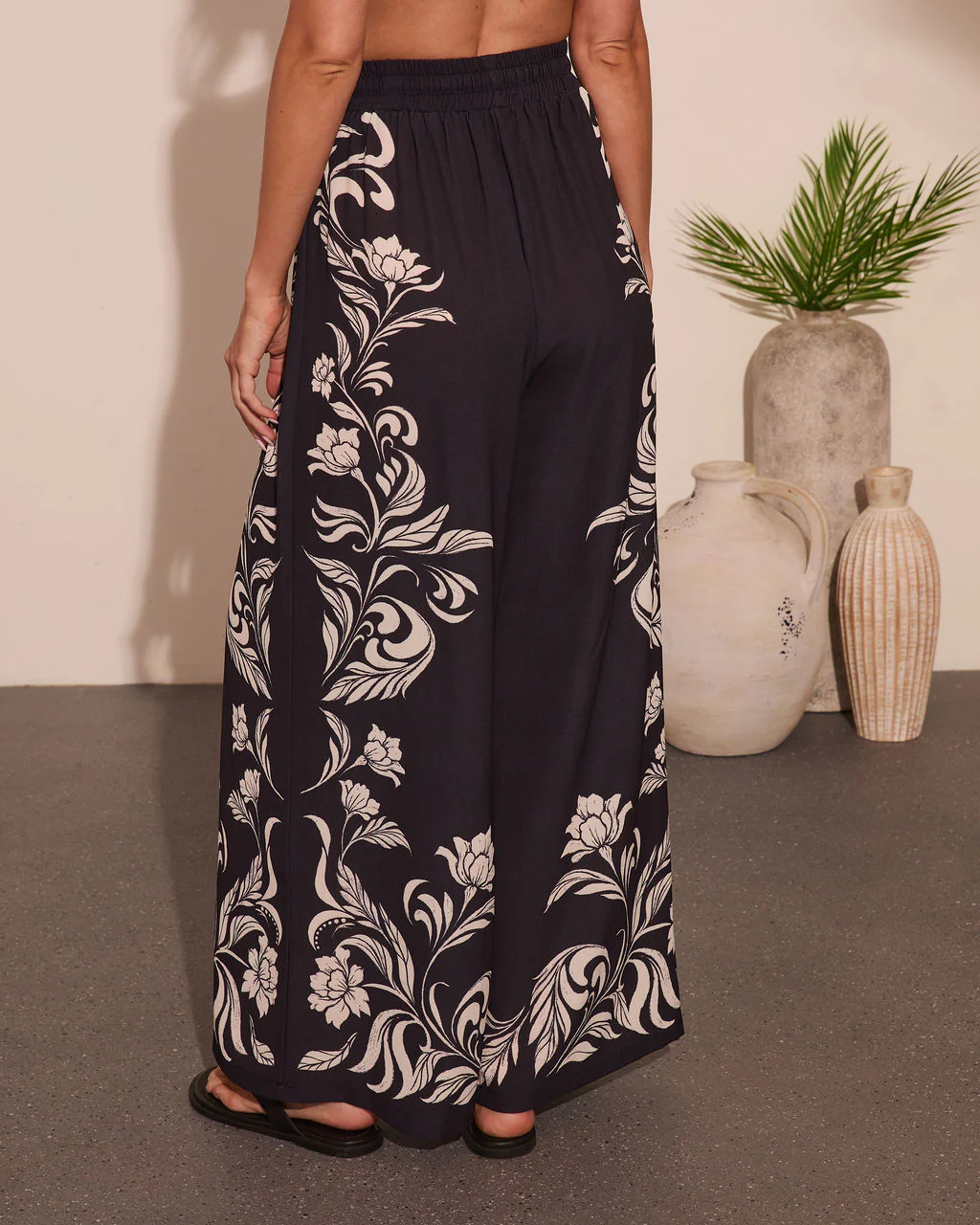 Korinna Floral Print Drawstring Wide Leg Pants - Image 4
