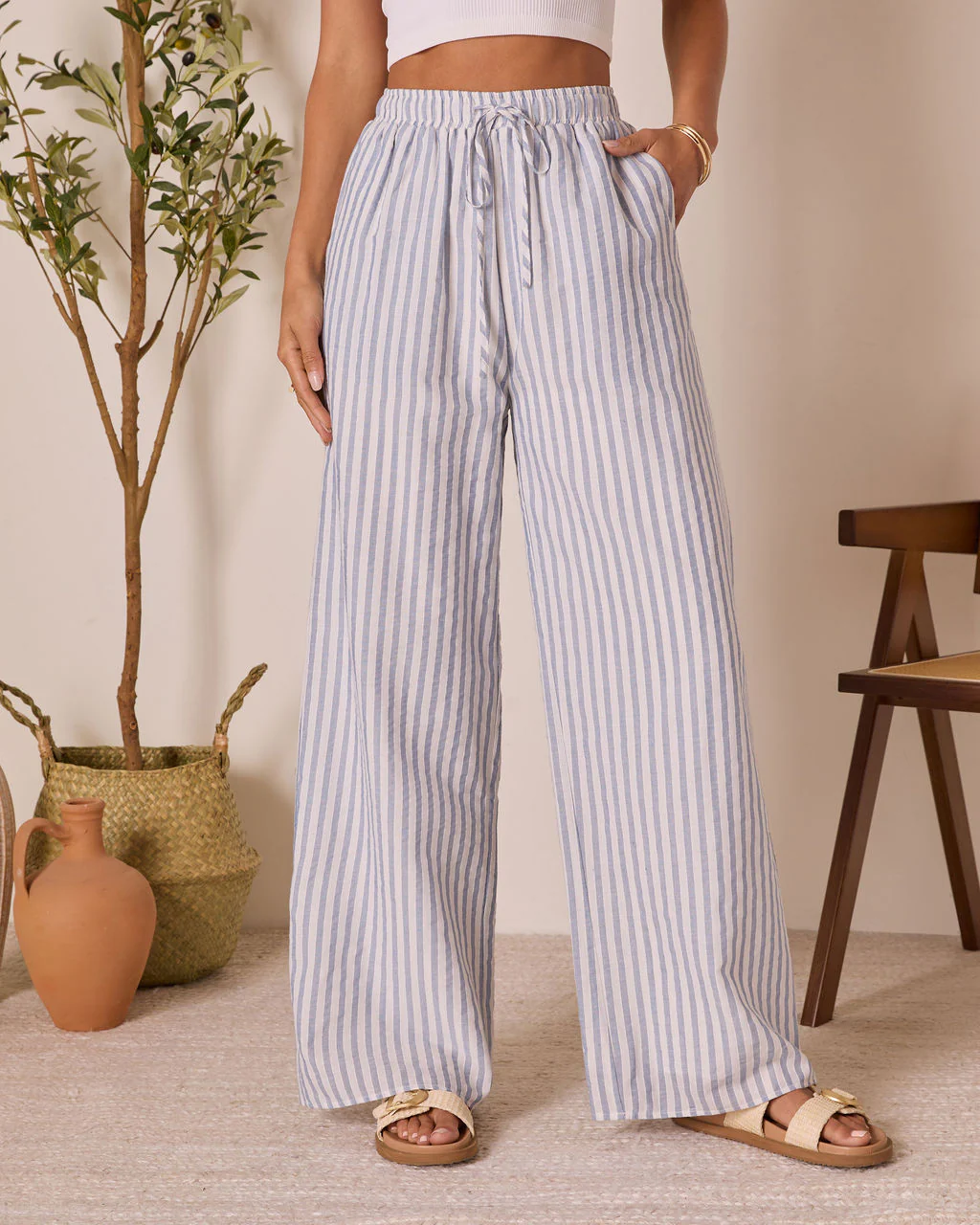 Korra Striped Wide Leg Pants - Image 2