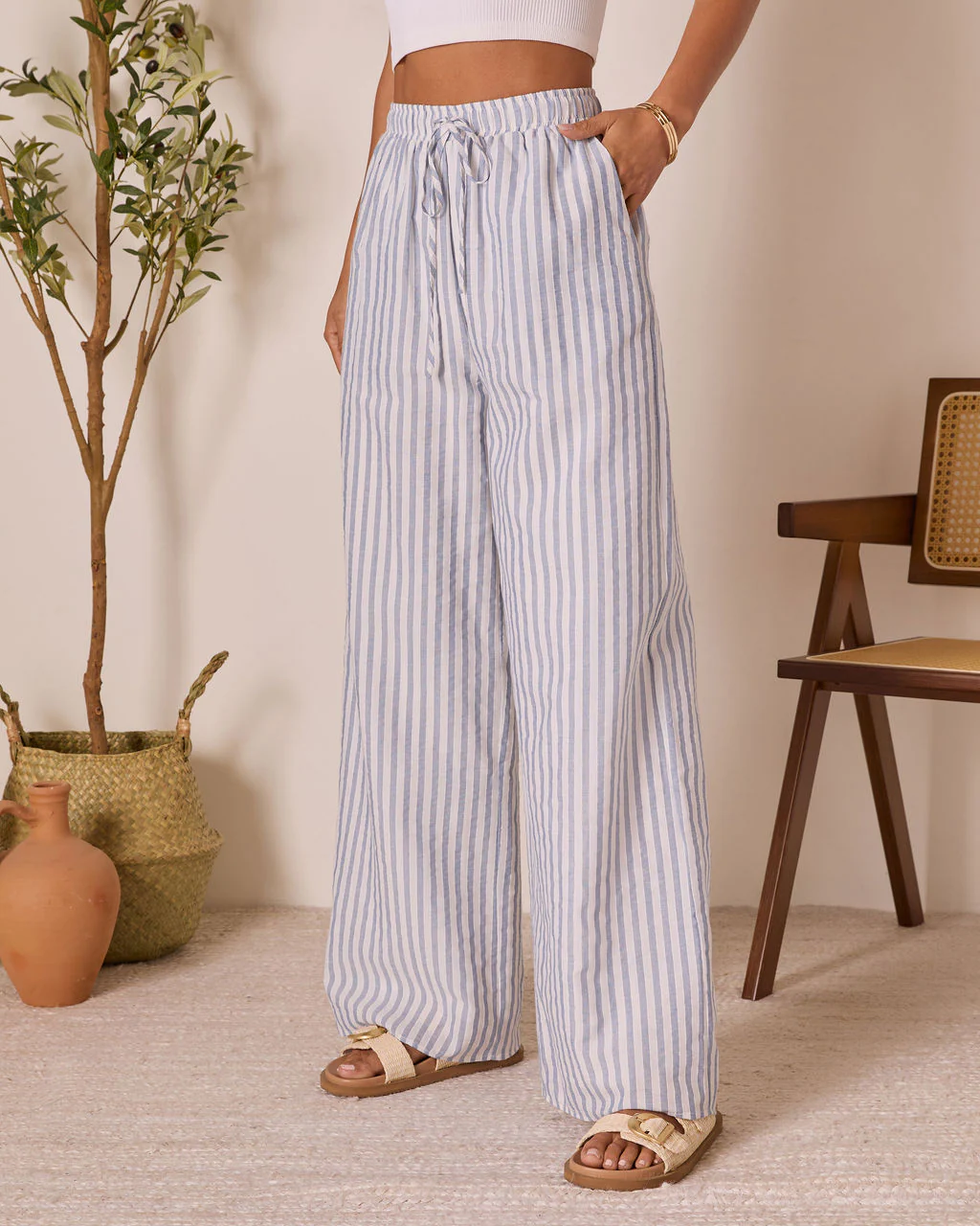 Korra Striped Wide Leg Pants - Image 3