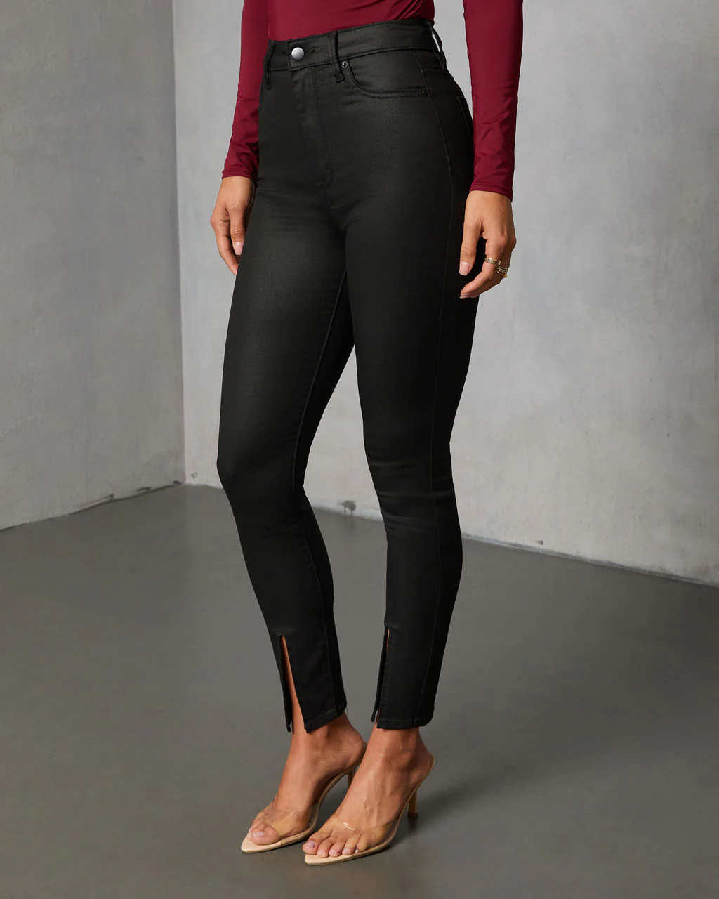 Kourtney Super Stretch High Rise Coated Jeans - Image 3