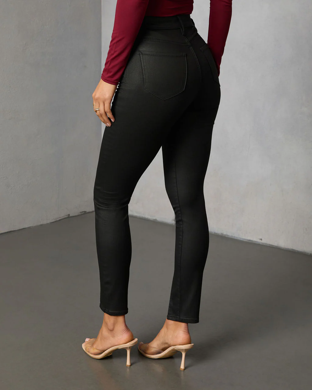 Kourtney Super Stretch High Rise Coated Jeans - Image 4