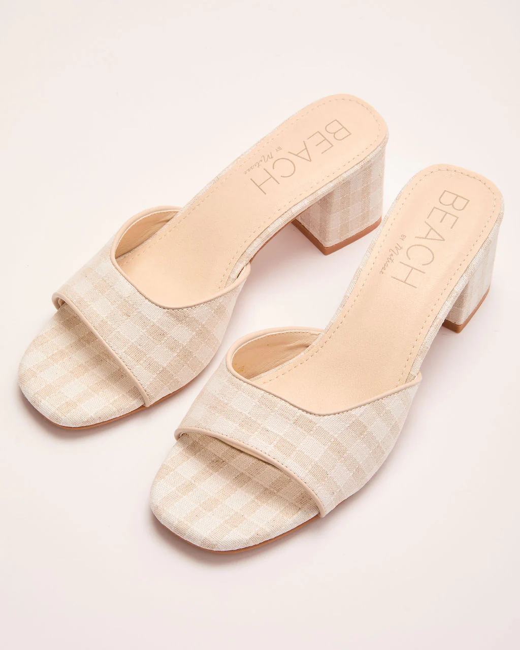 Kristie Gingham Print Heeled Mule - Image 2