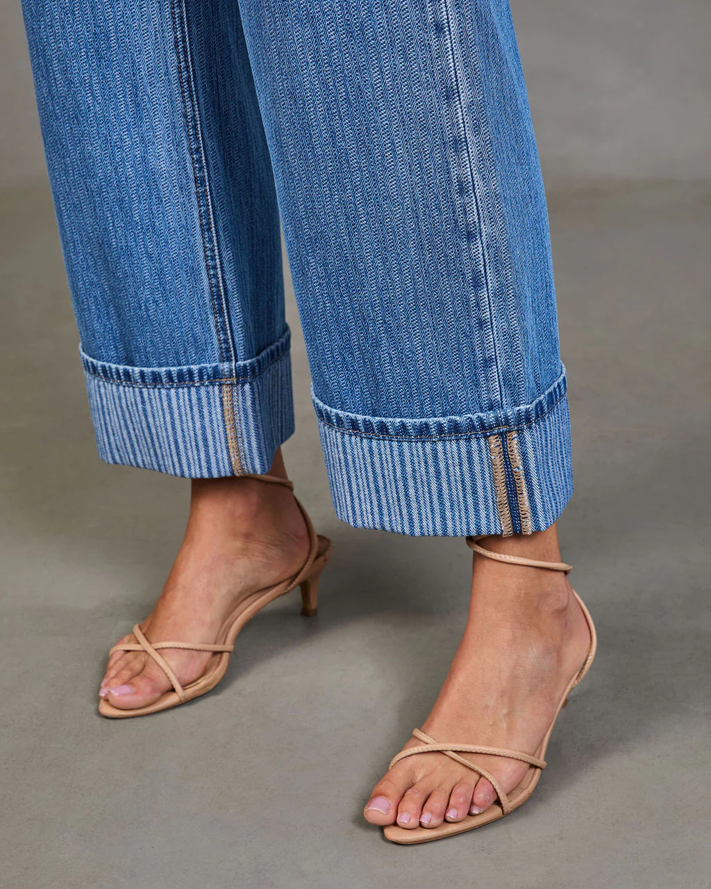 Ladena Rigid High Rise Wide Leg Cuffed Jeans - Image 6