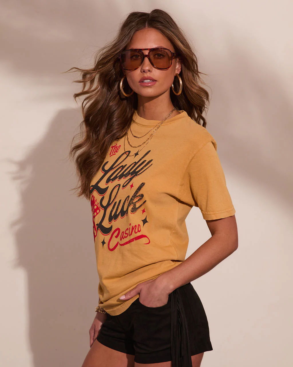 Lady Luck Graphic Short Sleeve Graphic Tee - Image 3