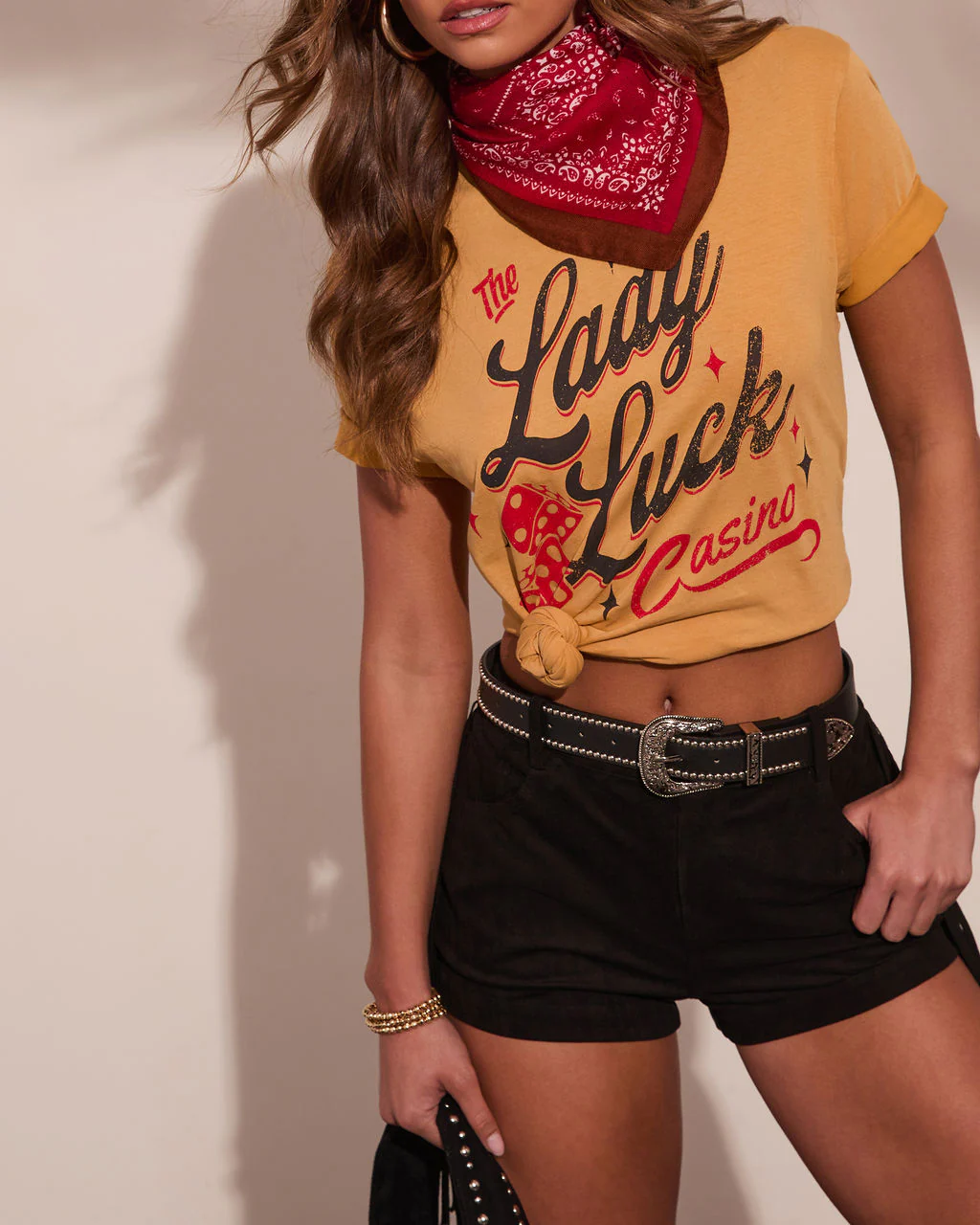 Lady Luck Graphic Short Sleeve Graphic Tee - Image 6