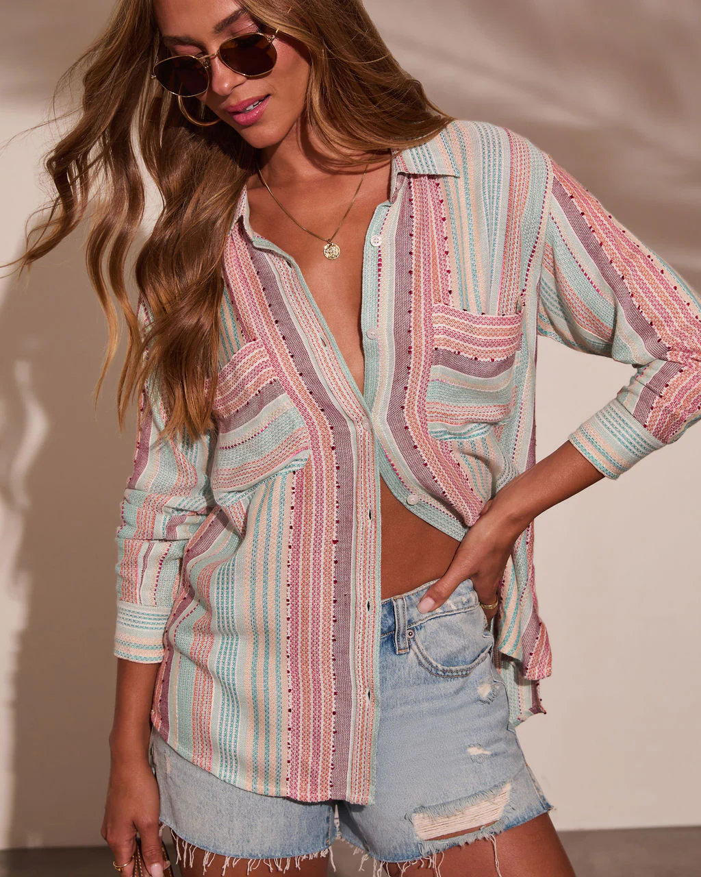 Larson Striped Button Down Top - Image 6