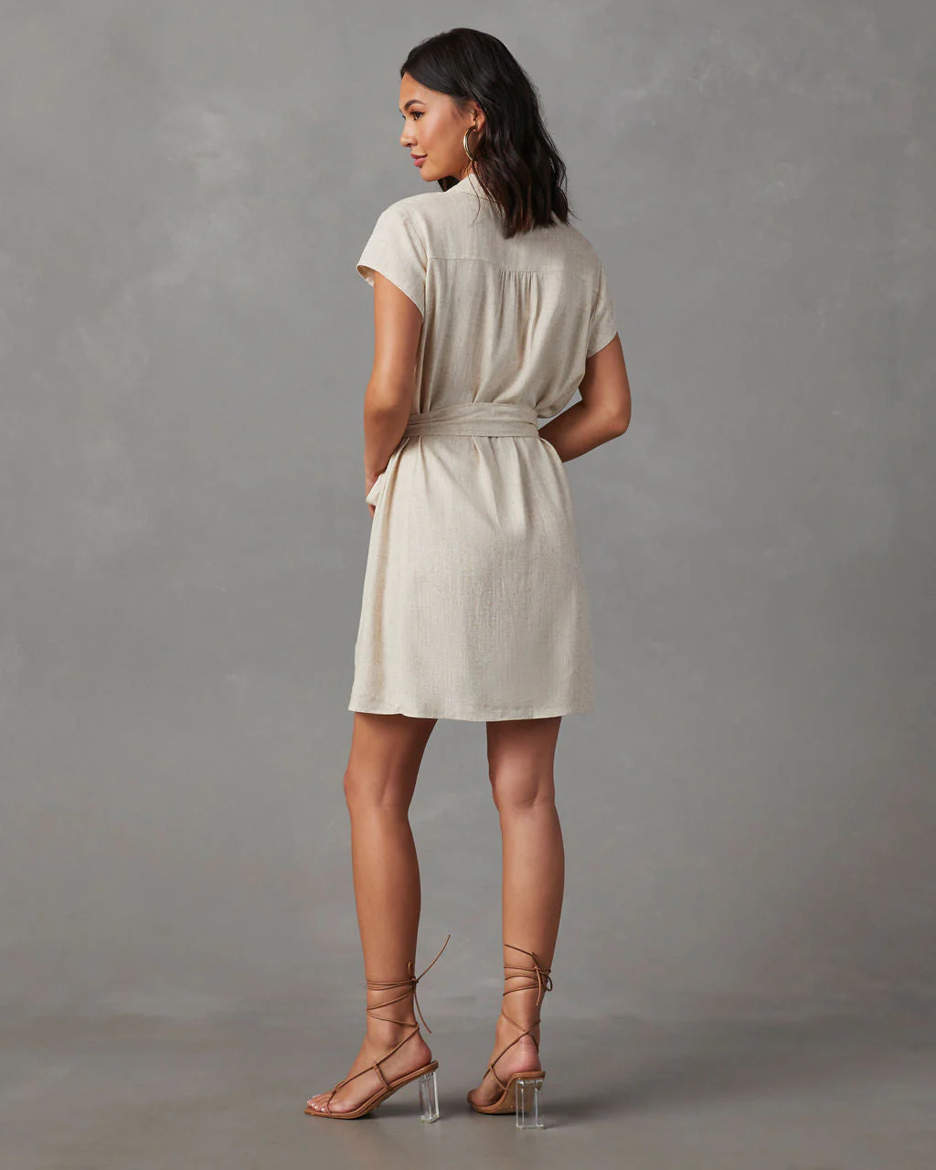 Larue Linen Button Down Mini Dress - Image 4